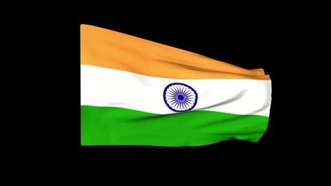 Flag of India on a green screen. 3D animation. Stock Footage 246636970