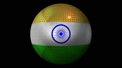 Flag of India as an icon. Rotating ball with texture. Stock Footage 138427936