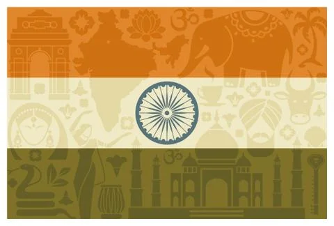 Flag of India Stock Illustration