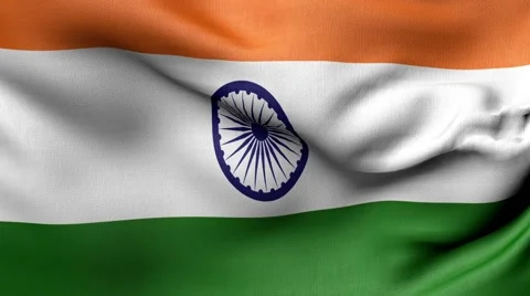 Flag of India loop Stock Footage 43288844