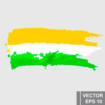 Flag of India. Map. Symbol of the state. For your design. Rectangle. Ilustração Stock
