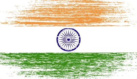 Flag of India with old texture. Stock Photos