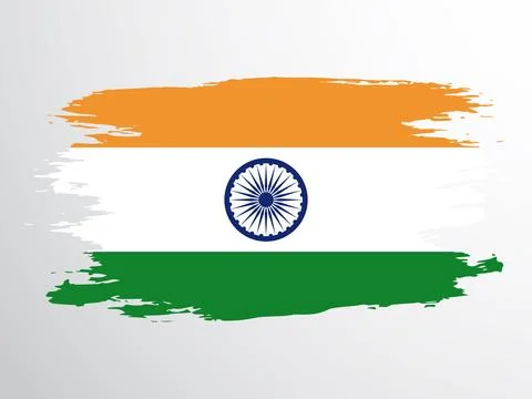 Flag of India painted with a brush Stock Illustration