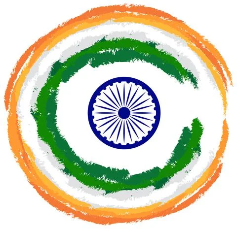 Flag of India in round pattern Stock Illustration