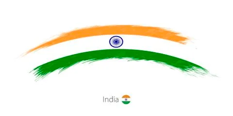 Flag of India in rounded grunge brush stroke. Stock Illustration