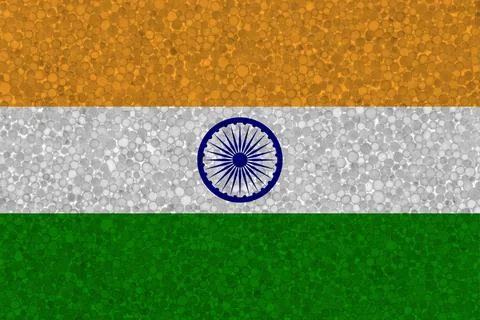 Flag of India on styrofoam texture Stock Illustration