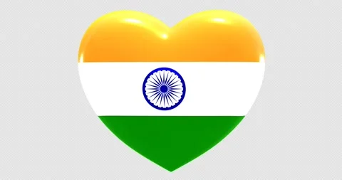 Flag of India on turning Heart 3D Loop Animation with Alpha Channel 4K UHD 60FPS Stock Footage 170441659