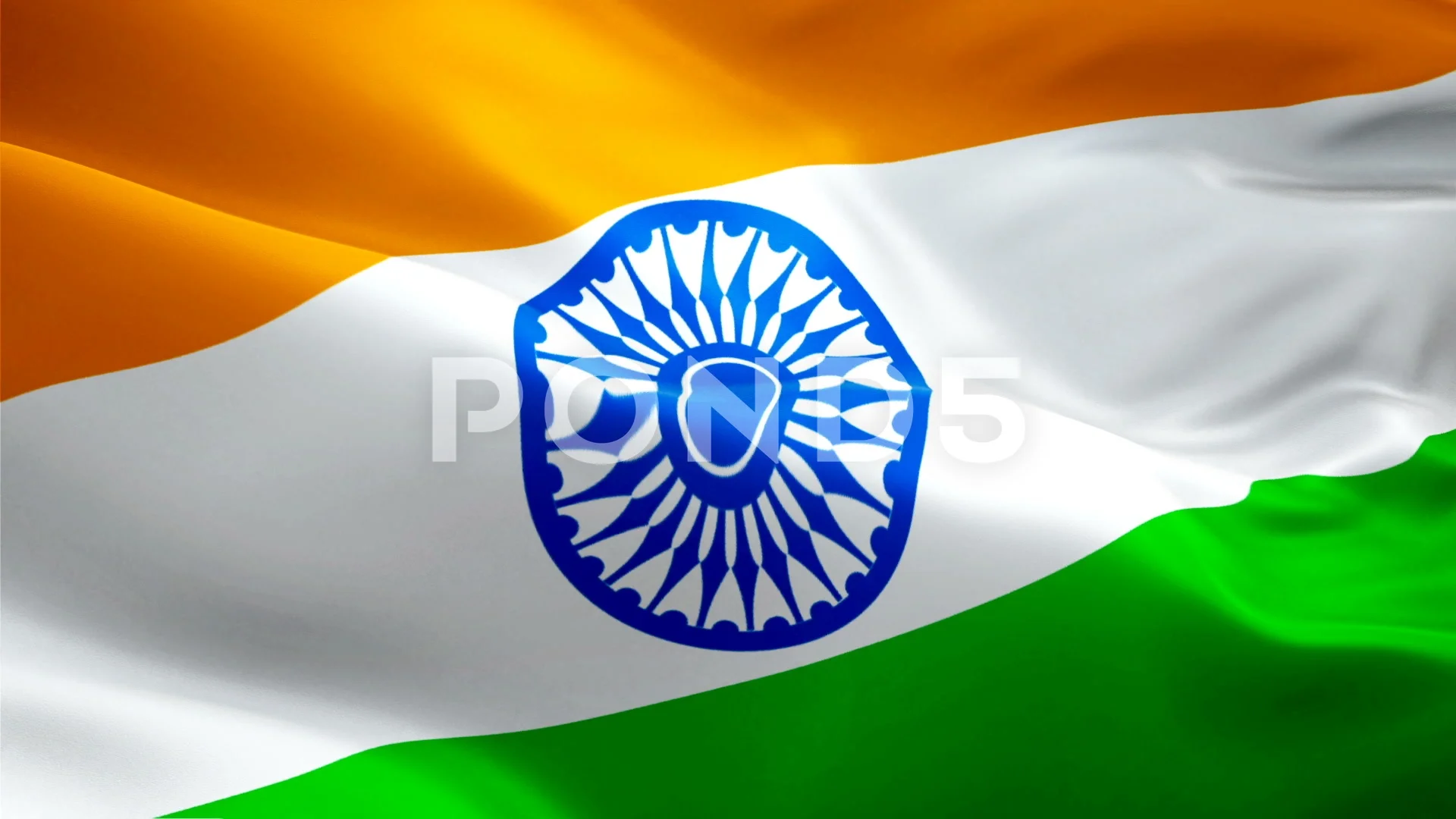 Flag of India video waving in wind. Real... | Stock Video | Pond5