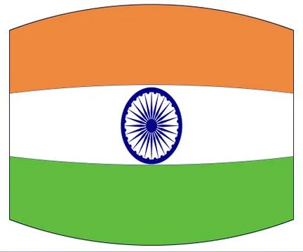 Flag of India Warped Stock Illustration