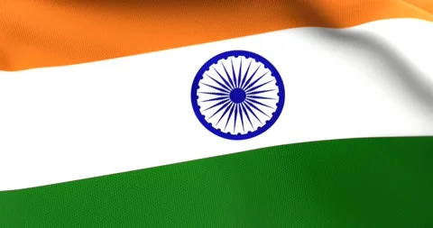 Flag of India Waving 3D Animation Close up, 4K UHD 60 FPS Video stock 162187003