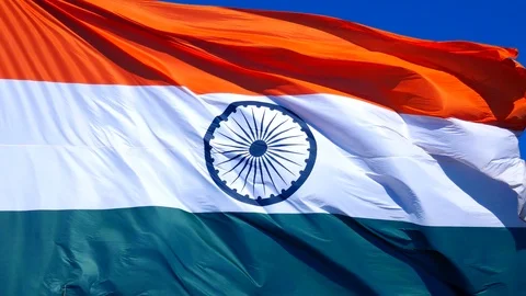 Flag of India waving 4k intro video for business Stock Footage 95980650