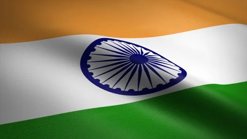 Flag of India. Waving flag with highly detailed fabric texture seamless loopable Stock Footage 121539641