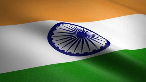 Flag of India. Waving flag with highly detailed fabric texture seamless loopable Stock Footage 121932662