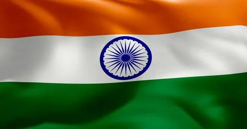 Flag of India waving high resolution 10K+ size Stock Illustration