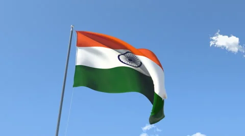 The flag of India Waving on the Wind. Video stock 41058702