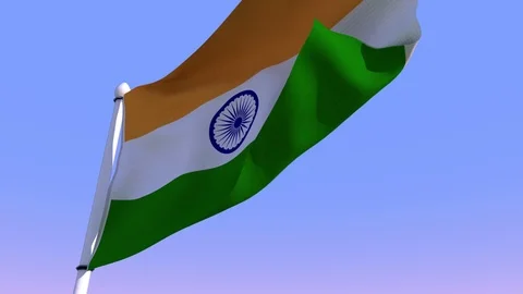 Flag of INDIA waving in wind Stock Footage 89644493