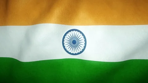 Flag of india waving in the wind Stock-Footage 125828892