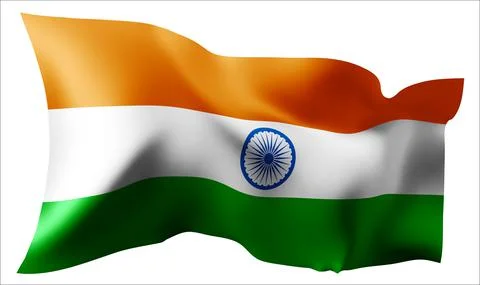 Flag of the India waving in the wind. Illustrazione stock