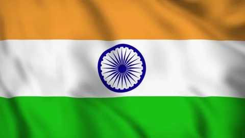 Flag of India Waving in the Wind - Looping Animation Stock-Footage 246813677