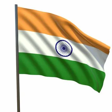 Flag of india on a white background 3d-rendeirng イラスト素材