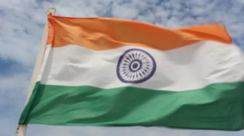 Flag of India in the wind Video stock 51768692