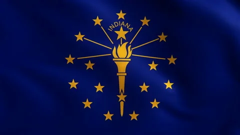 Flag of Indiana Background Video Loop Vídeos de archivo 117868216
