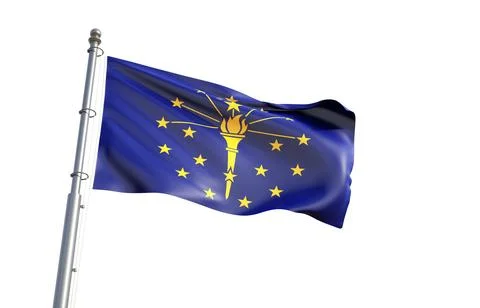 Flag of Indiana. U.S. state. Close-Up Stock Illustration