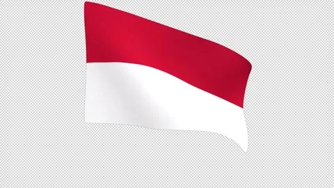 Flag of Indonesia – 3d render looped with alpha channel. Stock Footage 334780023