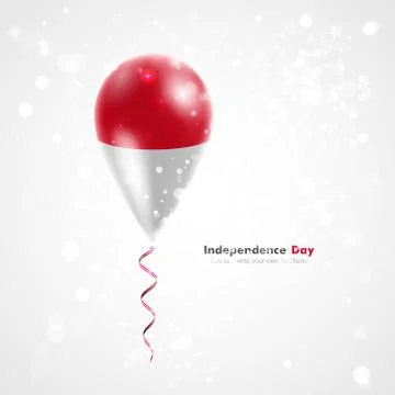 Flag of Indonesia on balloon Stock Illustration