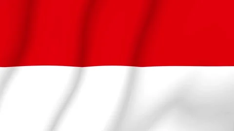 The flag of Indonesia. The developing national flag of Indonesia in 3d format Stock Footage 277544026
