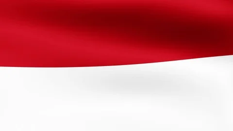 Flag of Indonesia, fluttering in the wind. 3D rendering. Looping video. Video stock 76847605