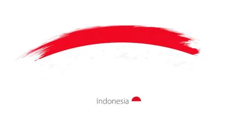 Flag of Indonesia in rounded grunge brush stroke. Stock Illustration