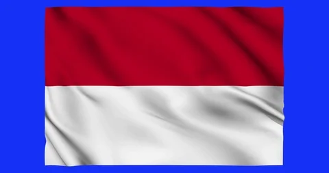 Flag of Indonesia waving on a samless loop over an easily removable background 스톡 동영상 98371806