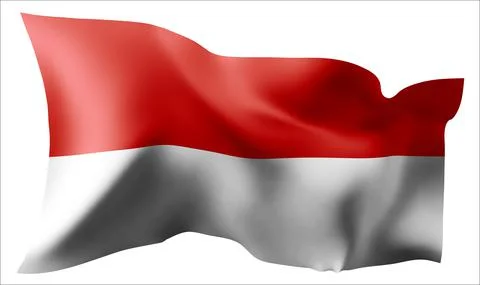 Flag of the Indonesia waving in the wind. Stock Illustration