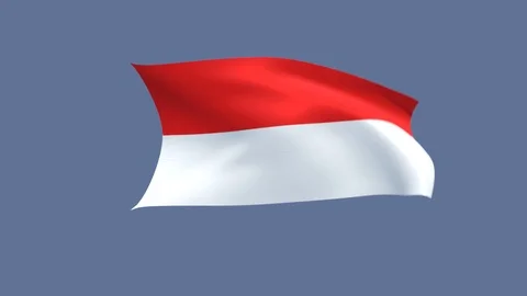 Flag of Indonesia waving in the wind, loopable and with alpha channel embedded Stock Footage 104984388