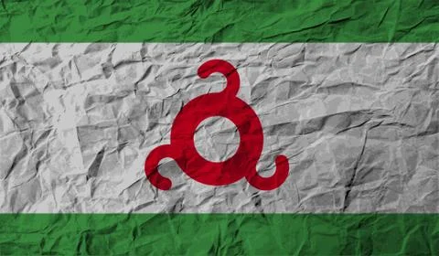 Flag of Ingushetia with old texture. Vector Stock Illustration