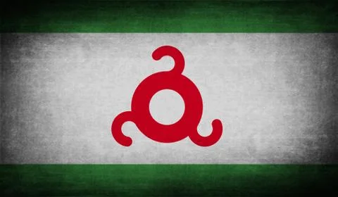 Flag of Ingushetia with old texture. Vector Stock Illustration