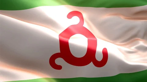 Flag of Ingushetia waving in the wind. Stock Footage 129256791