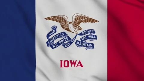 Flag of Iowa – 4K Seamless Loop of the Hawkeye State’s Official Banner Stock Footage 309675142