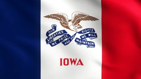 Flag of Iowa Background Video Loop 스톡 동영상 117868598