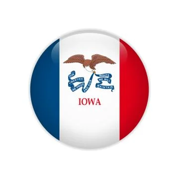 Flag Iowa button Stock-Illustration
