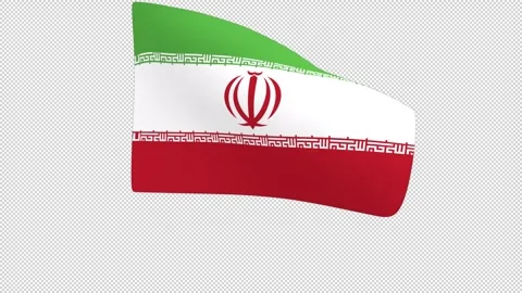 Flag of Iran – 3d render looped with alpha channel. 库存影片 334663373
