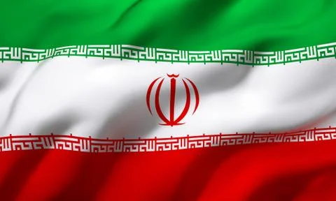Flag of Iran blowing in the wind Stock Illustration