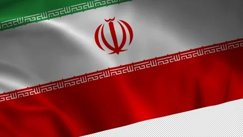 Flag of Iran - Diagonal Glide - Transparent Background - 14461118AA Stock Footage 309339316