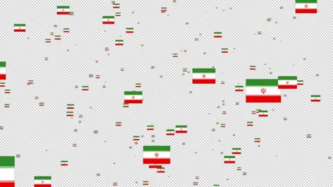 Flag Of Iran Flying in Motion Graphic with alpha Channel Background Stock Footage 137365306