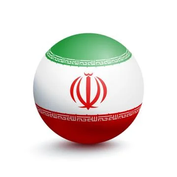 Flag of Iran in the form of a ball Stock Illustration