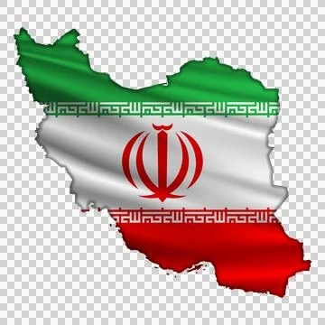 Flag Iran in the form of a map 库存插图