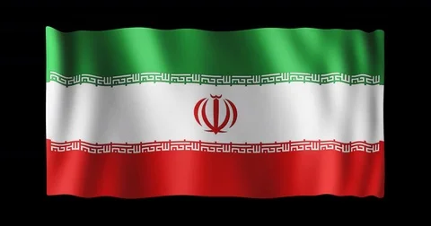 Flag of Iran, long ratio (2:1), seamless loop animation Stock Footage 82488657