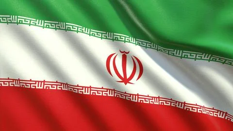 Flag of iran made of fabric 3d-rendering イラスト素材