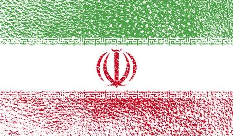 Flag of Iran with old texture. Vector Stock Illustration